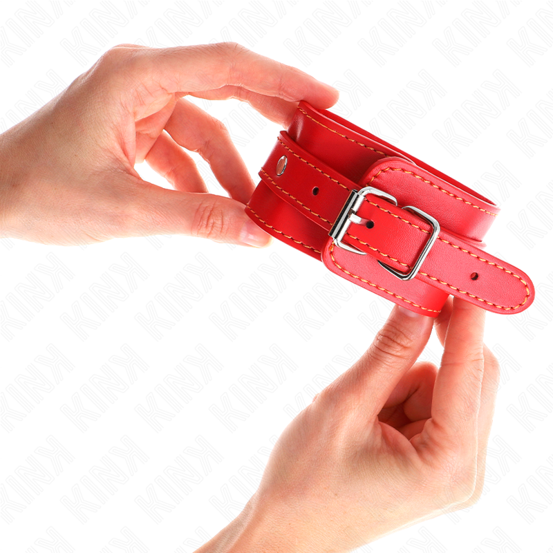 KINK - APPAREILS-POIGNETS FINS ROUGE AJUSTABLES 21-33 CM - Sensualia