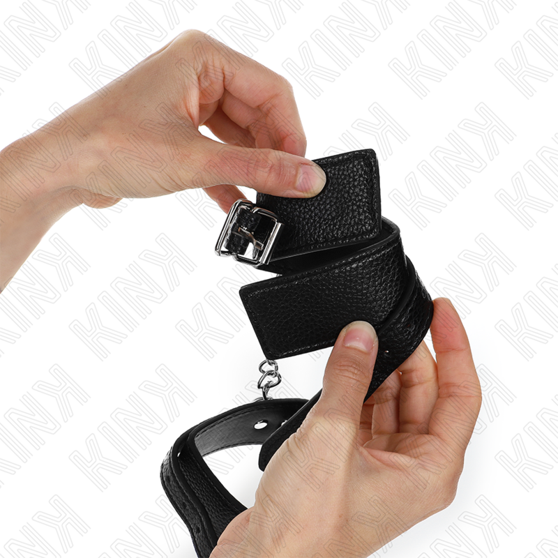 KINK - APPUI-POIGNETS MOTIF SERPENT NOIR AJUSTABLE 20-28 CM X 5,4 CM - Sensualia