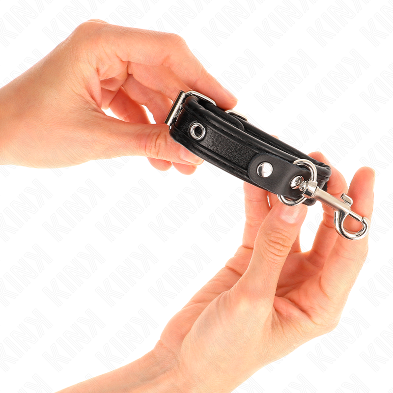 KINK - MINI BRACELETS NOIR AVEC CLOUS RÉGLABLES 16-22 CM X 2 CM - Sensualia