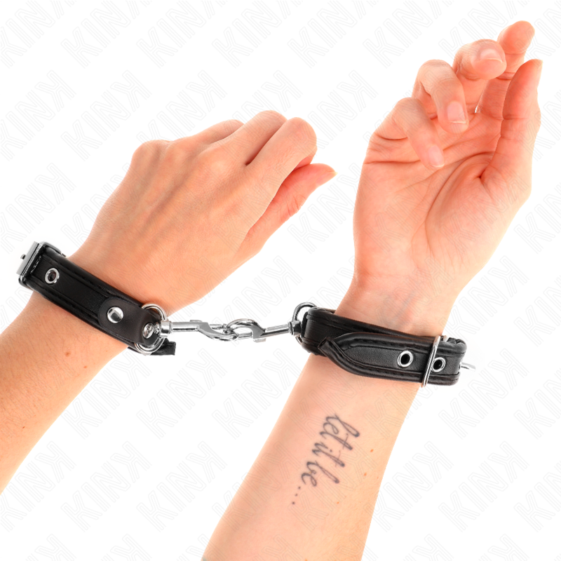 KINK - MINI BRACELETS NOIR AVEC CLOUS RÉGLABLES 16-22 CM X 2 CM - Sensualia