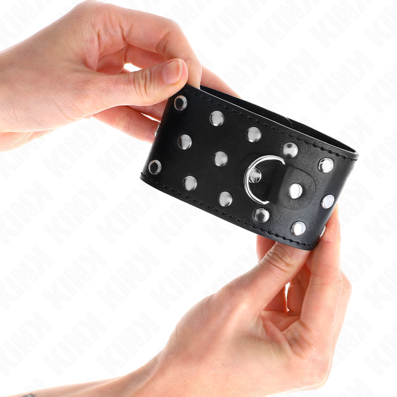 KINK - RETENUES-POIGNETS PUNK RÉGLABLES 19-24 CM X 5,5 CM - Sensualia