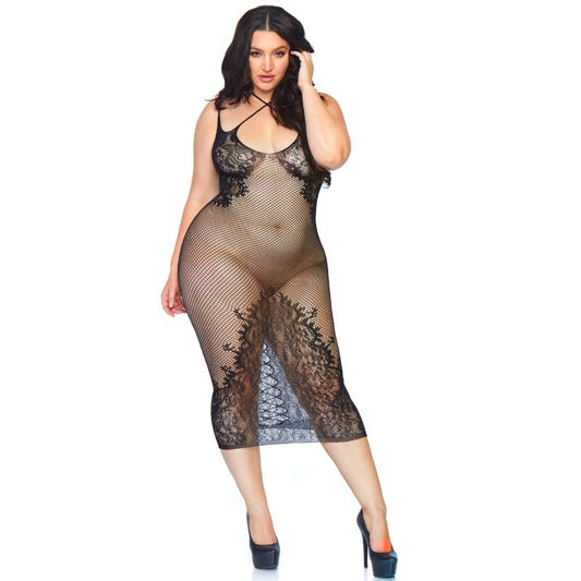 LEG AVENUE - ROBE LISSE  DOUBLE BRACELET 1X-2X - Sensualia