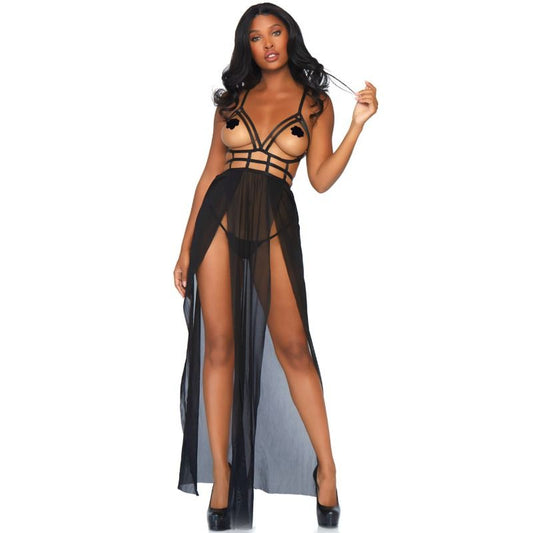 LEG AVENUE - ROBE MAXI CAGE ET STRING S/M - Sensualia