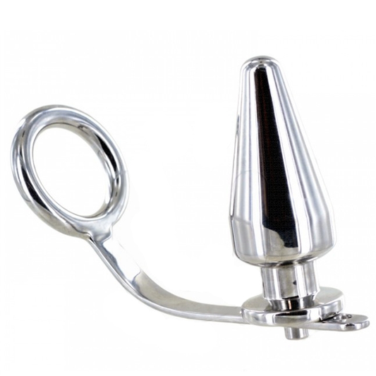 METAL HARD - ANNEAU EN ACIER AVEC PLUG ANAL 45 X 50MM - Sensualia