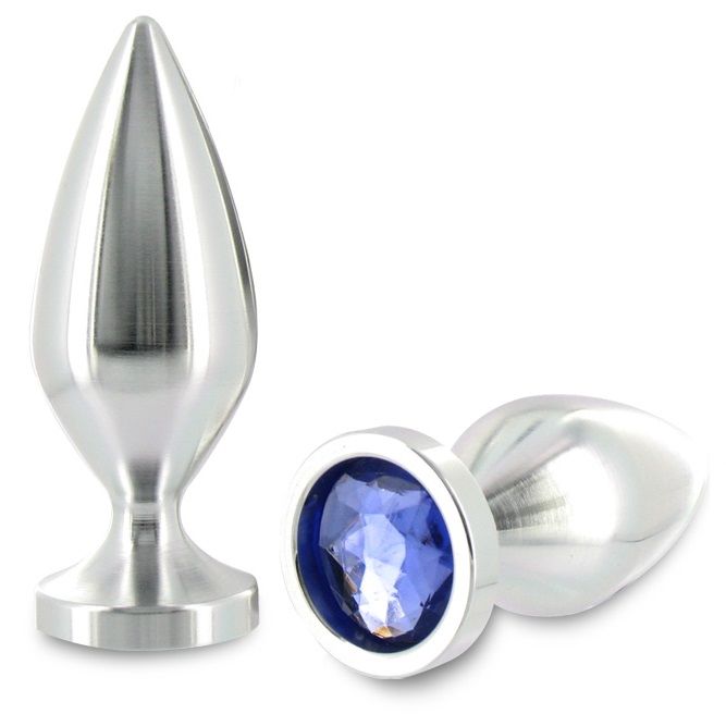 METAL HARD - PLUG ANAL ALIMINUM CRISTAL COULEUR MOYEN 8.89CM - Sensualia