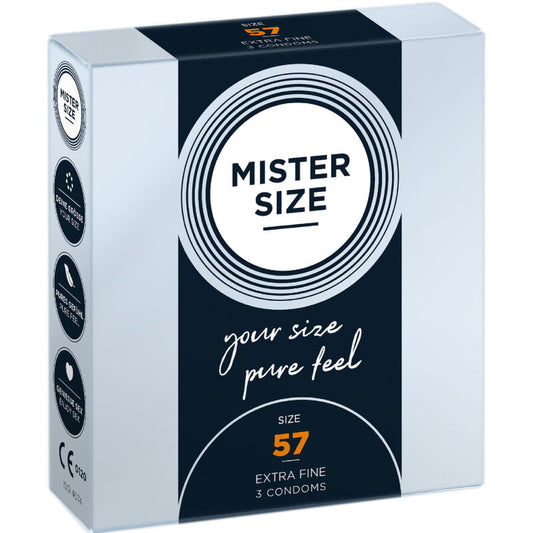MISTER SIZE - PRÉSERVATIF TAILLE L 57 MM (3 UNITÉS) - Sensualia