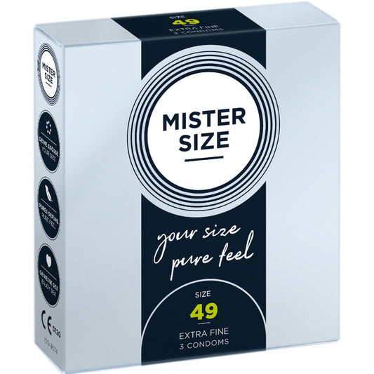 MISTER SIZE - PRÉSERVATIF TAILLE S 49 MM (3 UNITÉS) - Sensualia