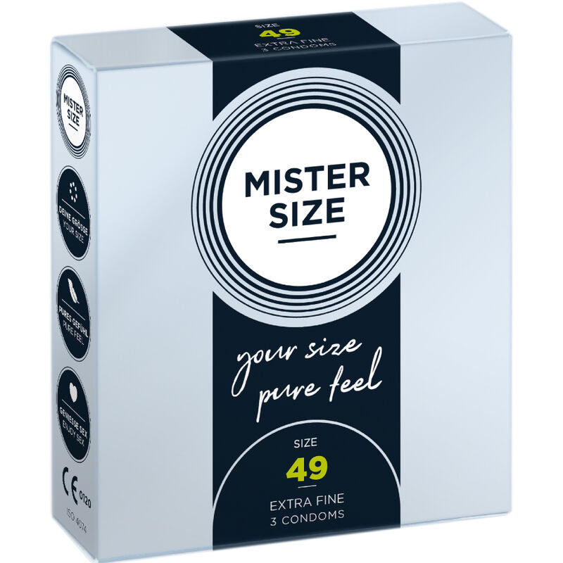 MISTER SIZE - PRÉSERVATIF TAILLE S 49 MM (3 UNITÉS) - Sensualia