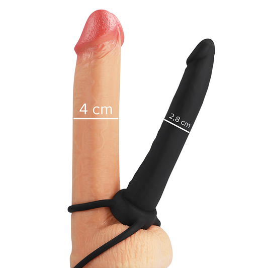 MYTHOLOGY - GODE ANAL COBI ONYX AVEC ANNEAU DE BITE ET TESTICULE 13 CM EN SILICONE - Sensualia