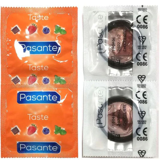 PASANTE - PRÉSERVATIFS SAVEUR CHOCOLAT TEMPTATION SAC 144 UNITÉS - Sensualia