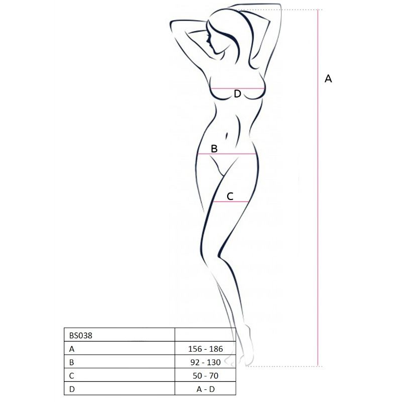 PASSION - FEMME BS038 BODYSTOCKING BLANC TAILLE UNIQUE - Sensualia