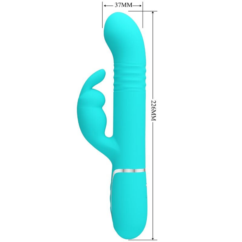 PRETTY LOVE - VIBRATEUR COALE RABBIT PERLES VERT AQUA - Sensualia