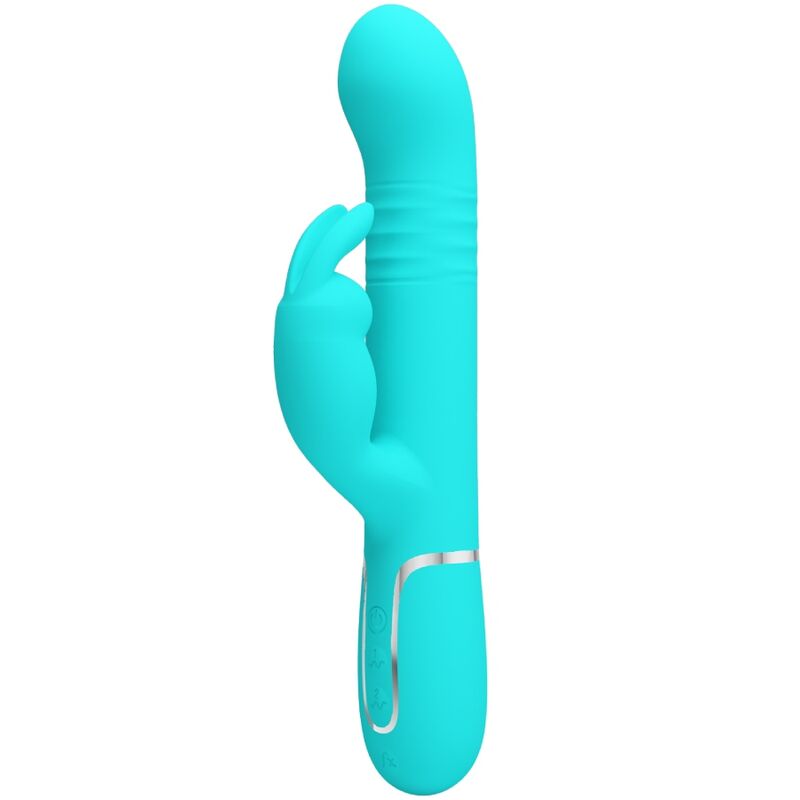 PRETTY LOVE - VIBRATEUR COALE RABBIT PERLES VERT AQUA - Sensualia