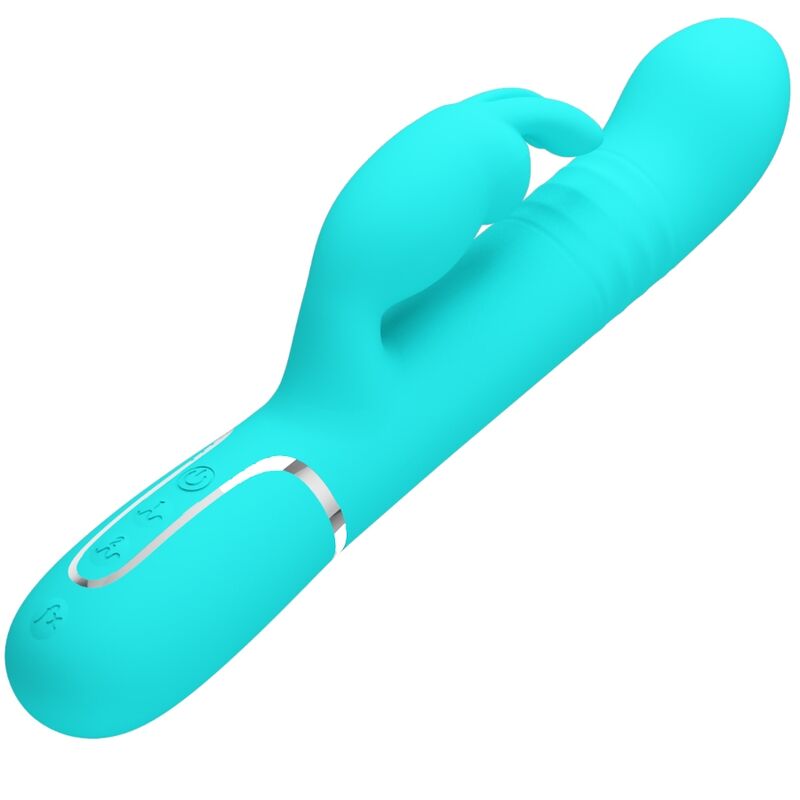 PRETTY LOVE - VIBRATEUR COALE RABBIT PERLES VERT AQUA - Sensualia