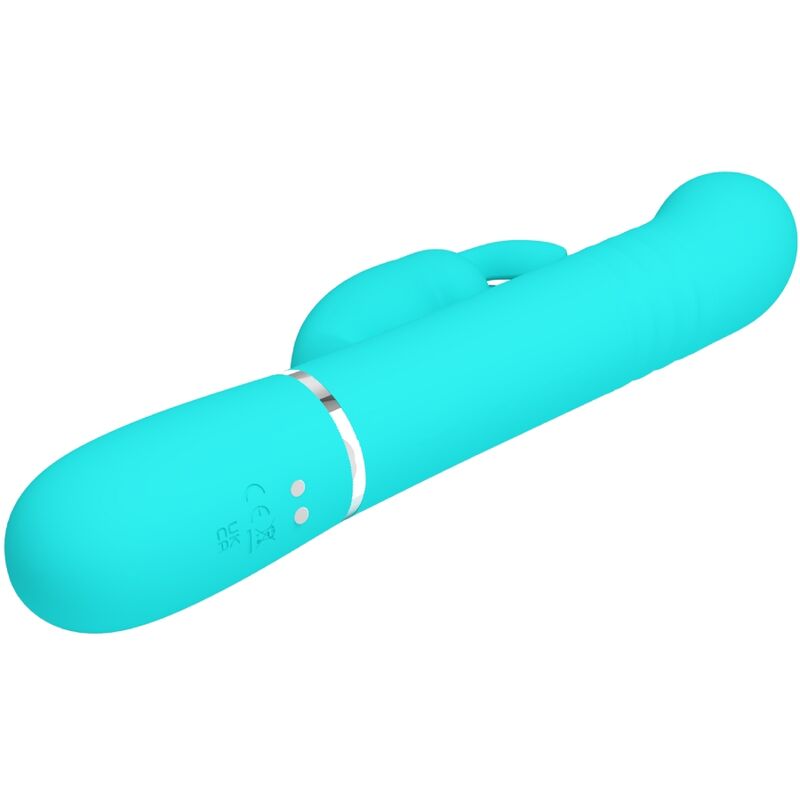 PRETTY LOVE - VIBRATEUR COALE RABBIT PERLES VERT AQUA - Sensualia