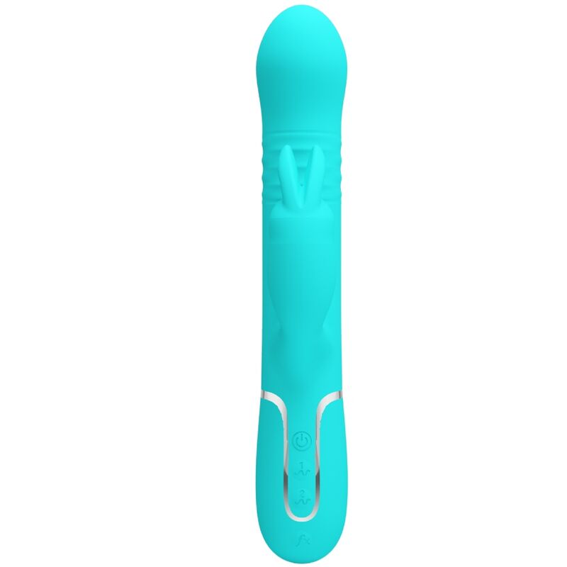 PRETTY LOVE - VIBRATEUR COALE RABBIT PERLES VERT AQUA - Sensualia