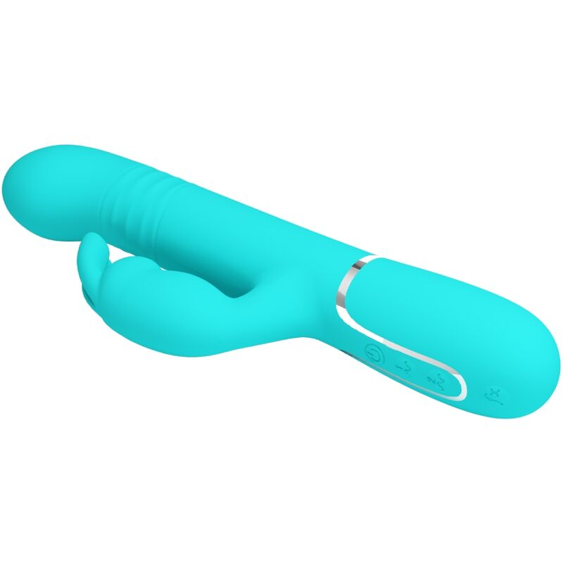 PRETTY LOVE - VIBRATEUR COALE RABBIT PERLES VERT AQUA - Sensualia