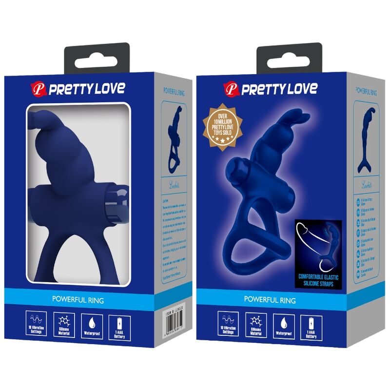 PRETTY LOVE - LUCHITO DOUBLE ANNEAU VIBRANT LAPIN BLEU - Sensualia