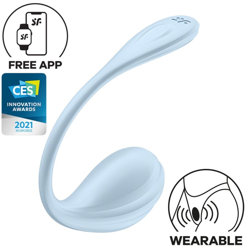 SATISFYER - APPLICATION GRATUITE STIMULATEUR DE POINT G PÉTALE LISSE BLEU CIEL - Sensualia