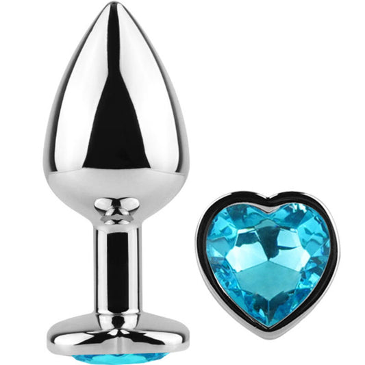 SECRETPLAY - PLUG ANAL EN MÉTAL COEUR BLEU PETITE TAILLE 7 CM - Sensualia