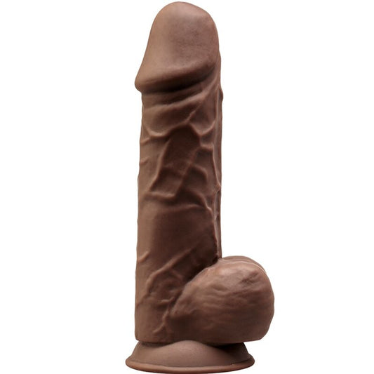SILEXD - MODÈLE 1 PÉNIS RÉALISTE PREMIUM SILEXPAN SILICONE MARRON 21.5 CM - Sensualia