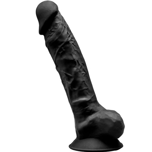 SILEXD - MODÈLE 1 PÉNIS RÉALISTE PREMIUM SILEXPAN SILICONE NOIR 20 CM - Sensualia
