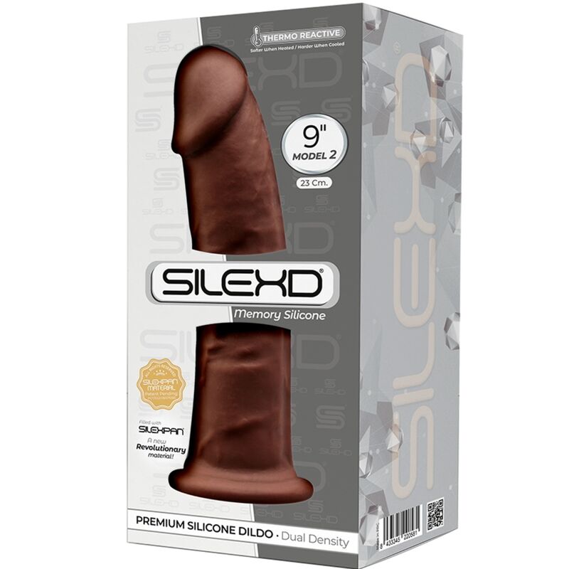 SILEXD - MODÈLE 2 PÉNIS RÉALISTE PREMIUM SILEXPAN SILICONE MARRON 23 CM - Sensualia