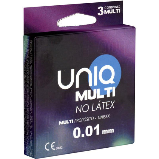UNIQ - MULTI PRÉSERVATIFS SANS LATEX 3 UNITÉS - Sensualia